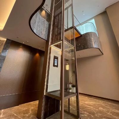 Aluminiumlegierung 304# Ss Kabinenlift Heim Hydraulischer Lift Mikroprozessor gesteuert