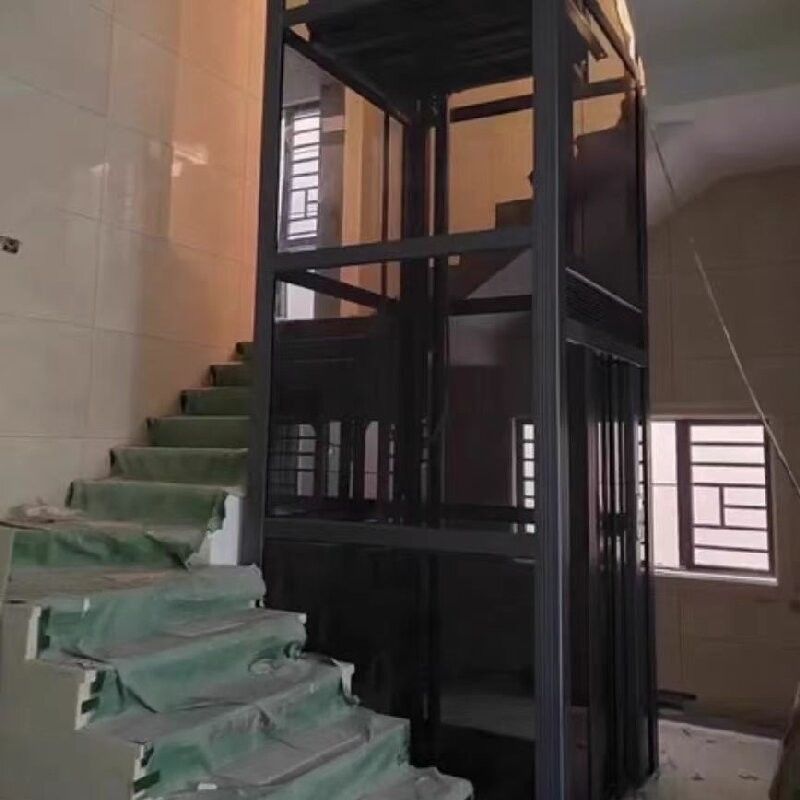 Elegante Edelstahlkabine Kompaktes hydraulisches Heimlift mit 5 Haltestellen und maximaler Höhe von 14,5 m