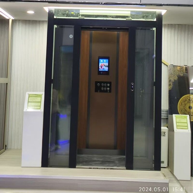 Elegantes Haus ohne Getriebe Traktionslift 500-1000 kg Kapazität automatische Schiebetür