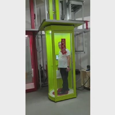 Elegantes Glaskapsellift. Kompaktes Zwei-Personen-Lift.